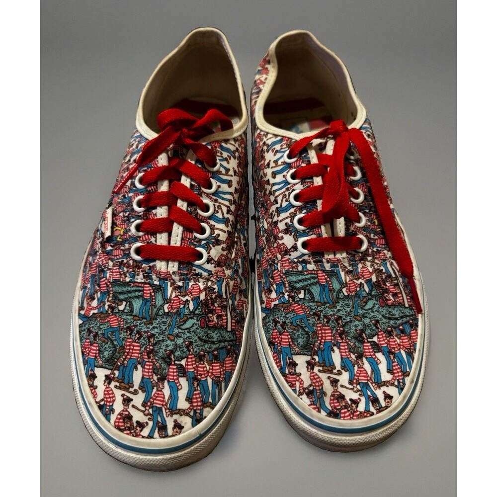 EUC Vans Authentic x Where’s Waldo Land of Waldos Men 12 VN0A348A3RZ
